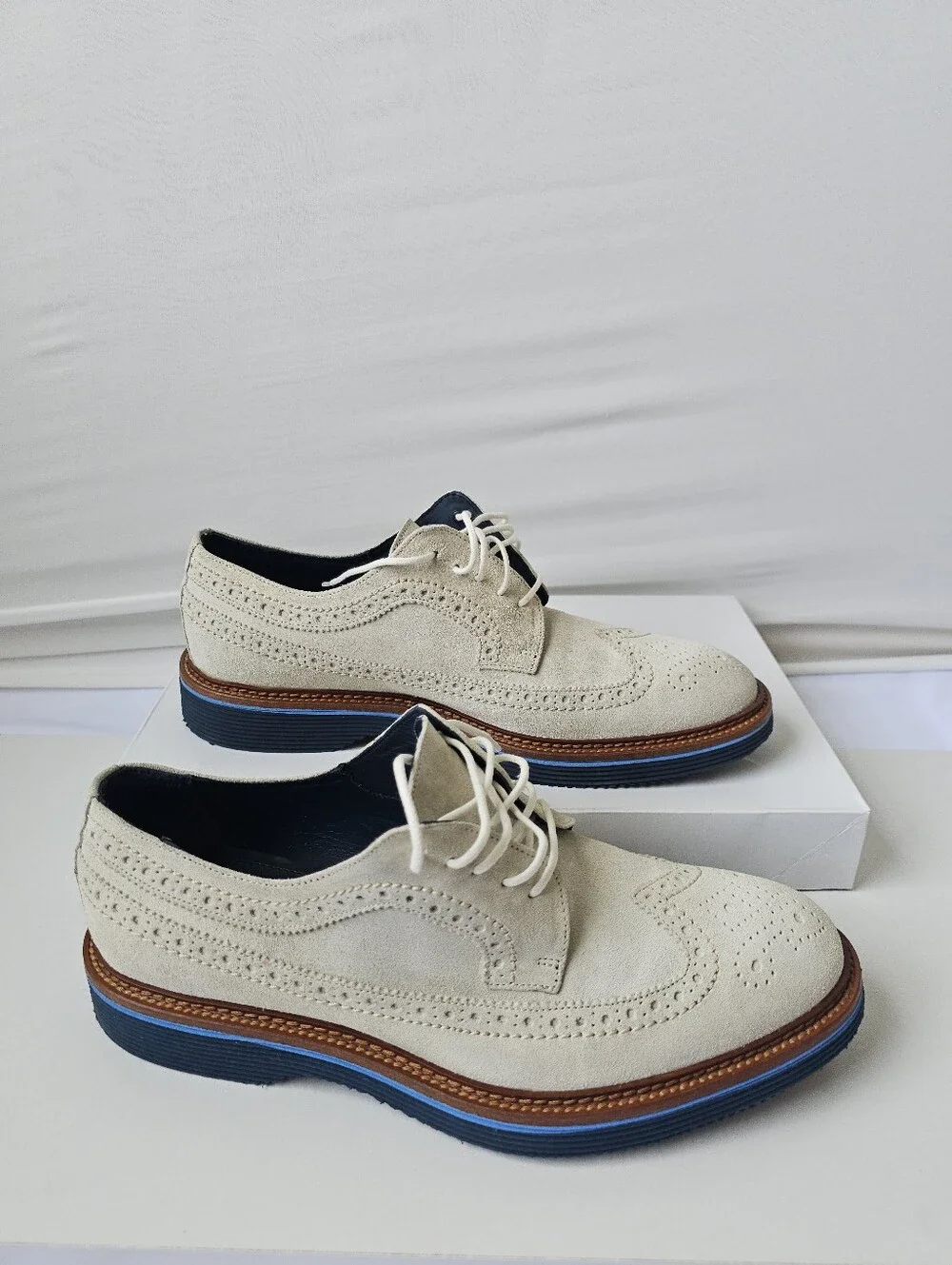 Johnston & Murphy Collection Suede Wingtip Oxfords - Italy